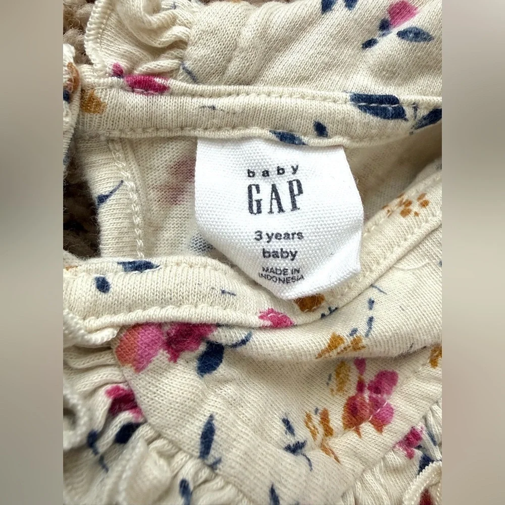 babyGap Girls Floral Peter Pan Collar Top | Puff Sleeve | Size 3T